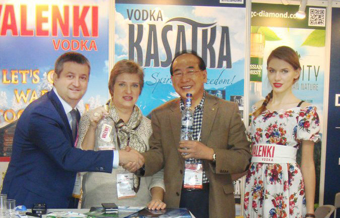 Balagov Zaur and Mishurov Andrew (Diamond Holding) at the international exhibition PROWINE CHINA 2014